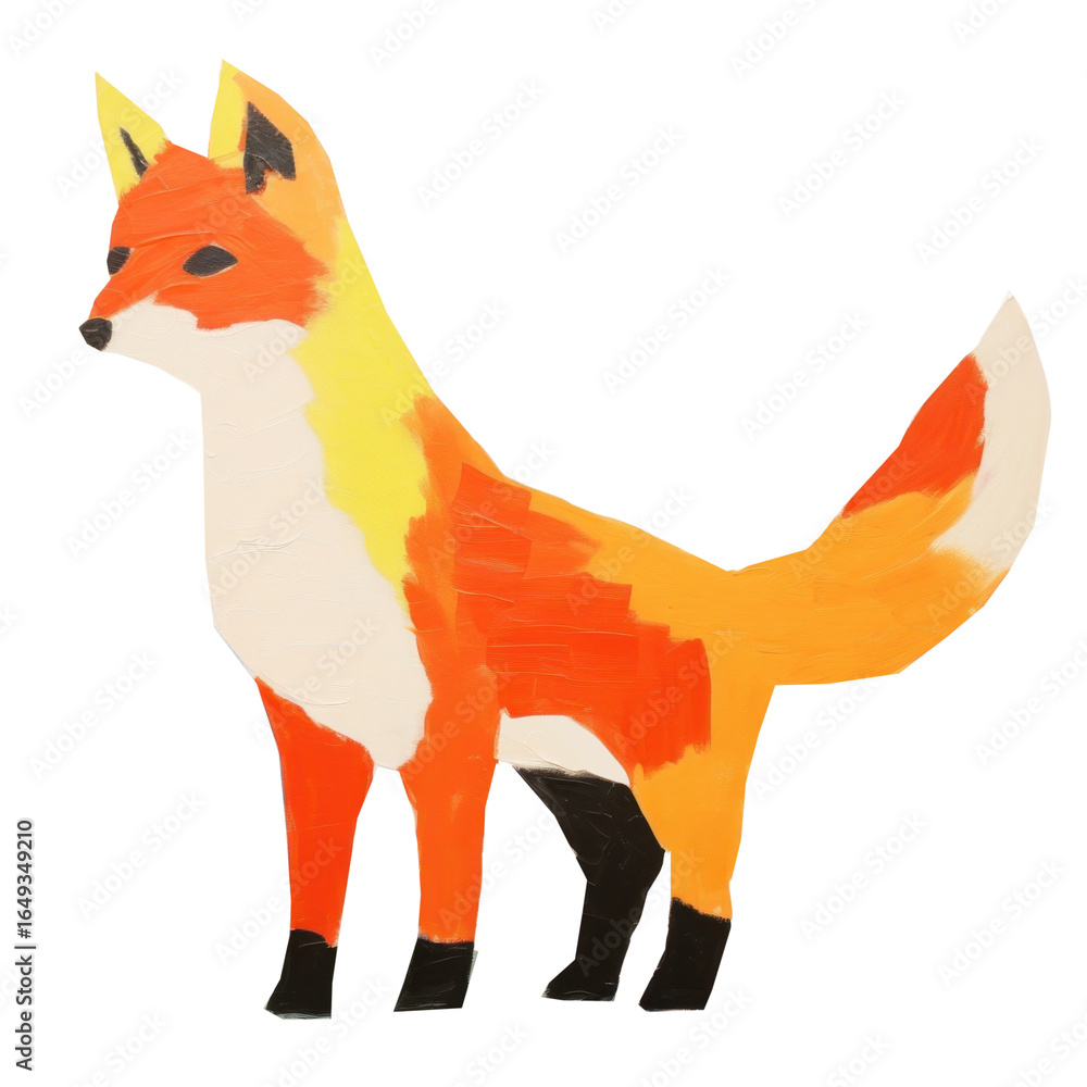 Fototapeta premium PNG Fox art painting mammal.