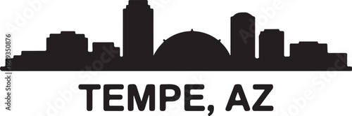 Tempe Arizona Skyline Silhouette Vector on White Background