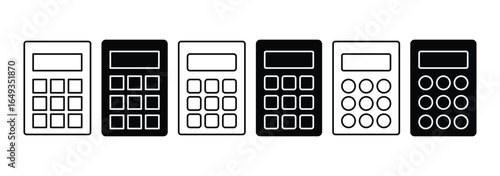 Calculator Icon Set. Accounting, calculating, Finances Vector symbol. Vector illustrator