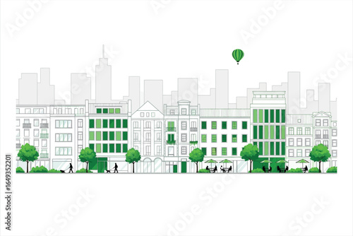 Green Cityscape Illustration