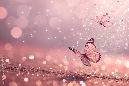 butterfly on pink background