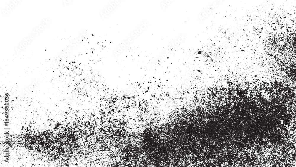 Fototapeta premium Isolated coal dust and black powder texture on white clean surface. Black coal powder texture background isolated on white top view. 