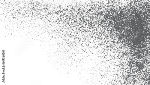 Silver confetti foil burst with glitter particles floating on white background. Floating silver confetti foil burst with shiny glitter clusters on backdrop 