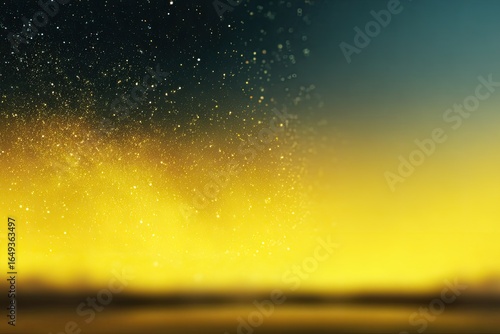 Golden sunset with starry sky