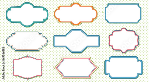 Colorful label collection, assorted shapes VECTOR