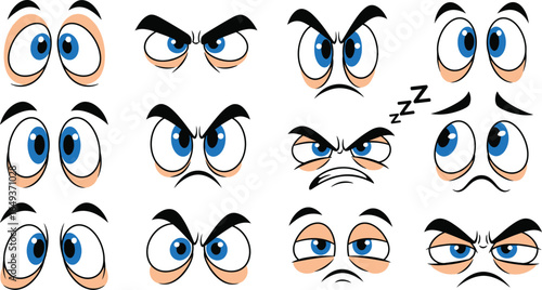Cartoon eyes expressing various emotions VECTOR