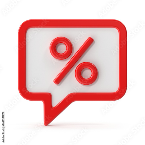 Free Download Red percentage symbol in a speech bubble - GFXLoad