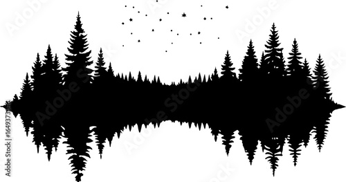 "Forest Landscape in Fish Silhouettes – Double Exposure Nature Art Set" vector graphics