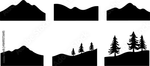 "Forest Landscape in Fish Silhouettes – Double Exposure Nature Art Set" vector graphics