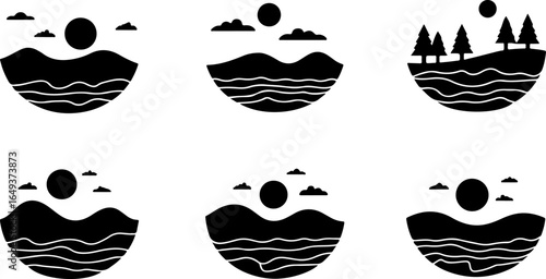 "Forest Landscape in Fish Silhouettes – Double Exposure Nature Art Set" bundle  graphics