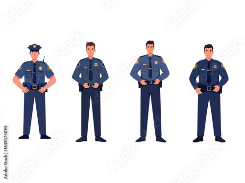 Police officer flat vector illustration