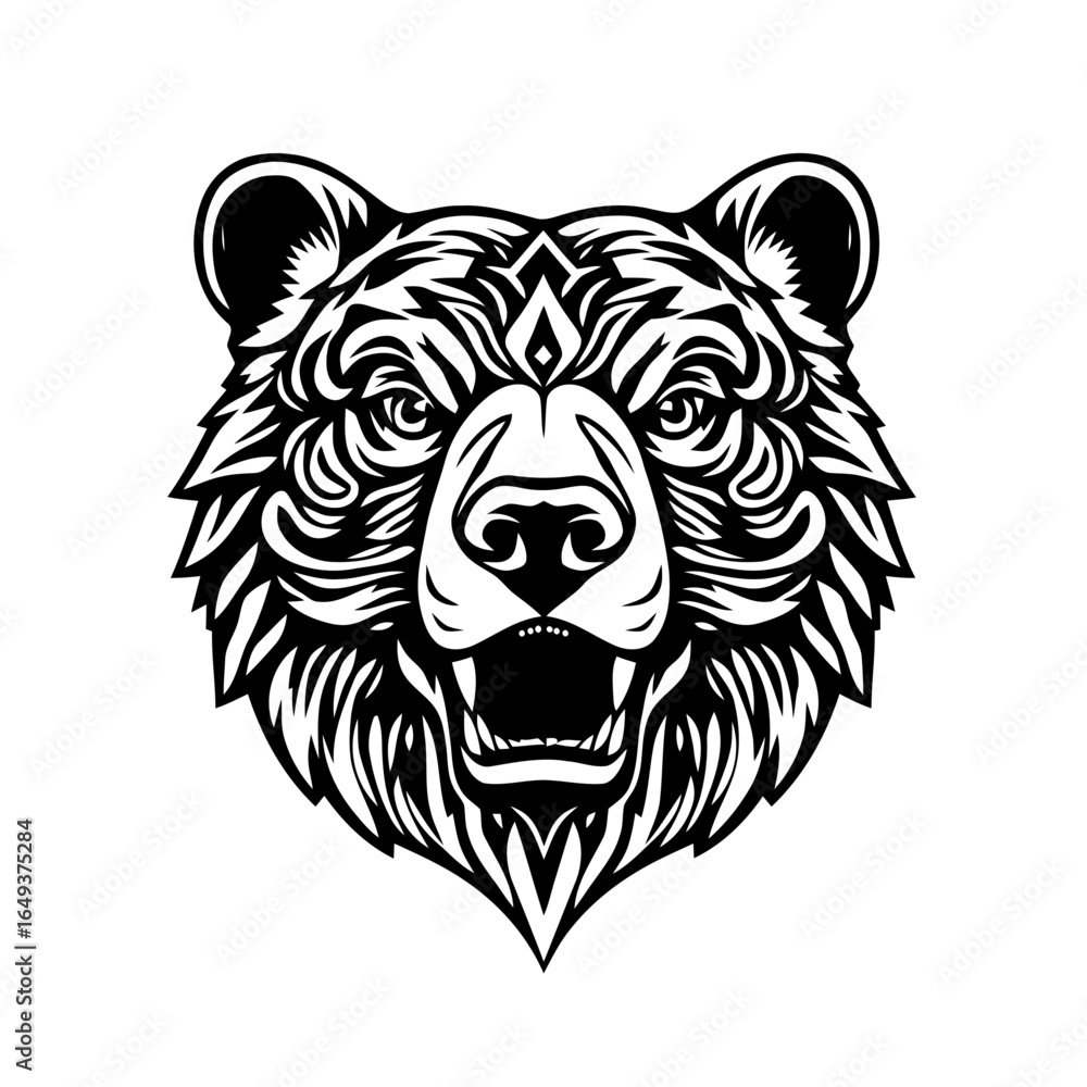 Fototapeta premium Intricate Stylized Bear Head Geo