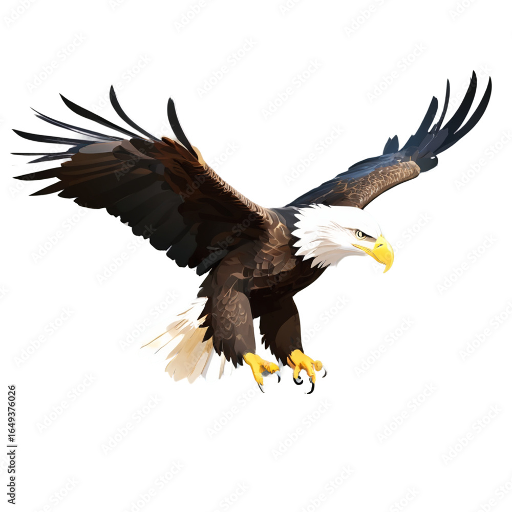 Obraz premium Eagle Portrait with transparent background in tiff.png file