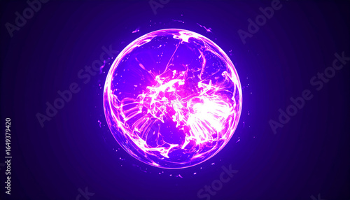 Wallpaper Mural Floating purple energy orb with sparks. Magical effect. Torontodigital.ca