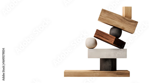 Decorative display with creative tilt and imbalance