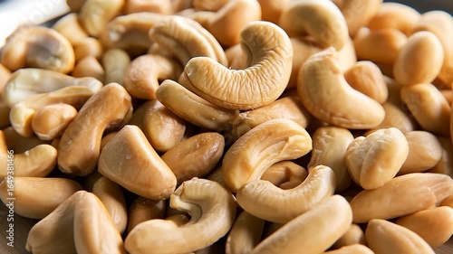 Close-up of many cashews