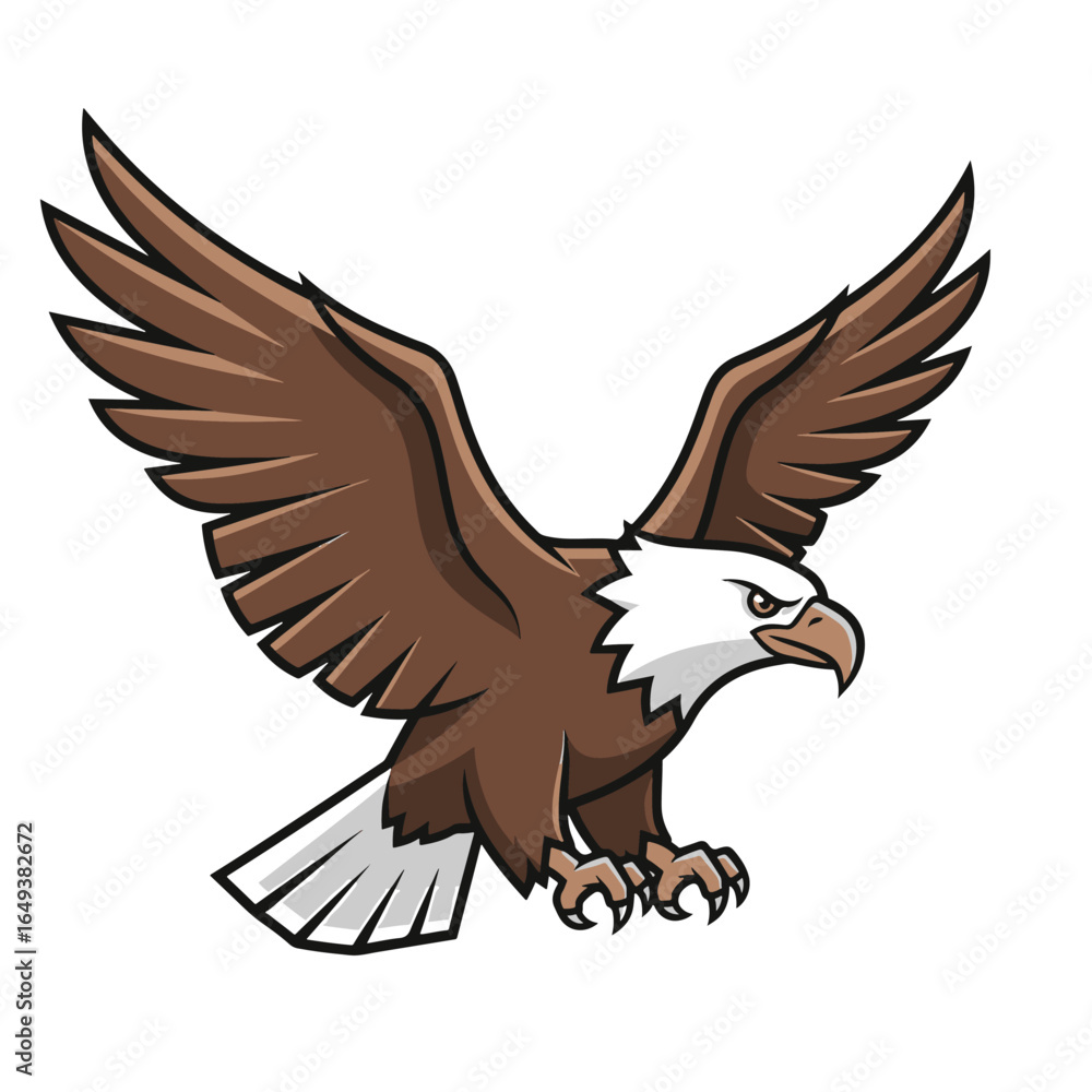 Obraz premium Eagle cartoon character isolated on a white background