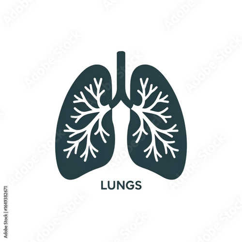 Striking human lungs graphic symbolizing health, breathing, and medical science concepts
