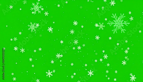 Animated snowflakes green background