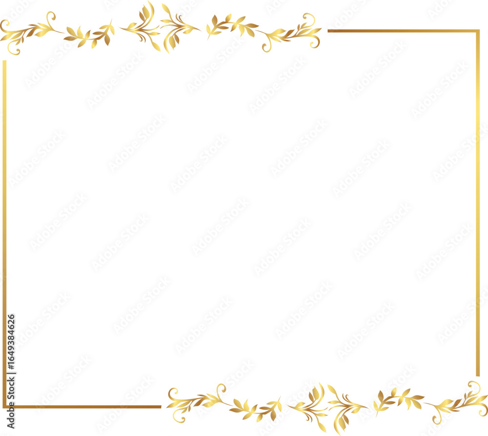 Obraz premium frame with leaves gold border Golden Border Warm Color Frame 