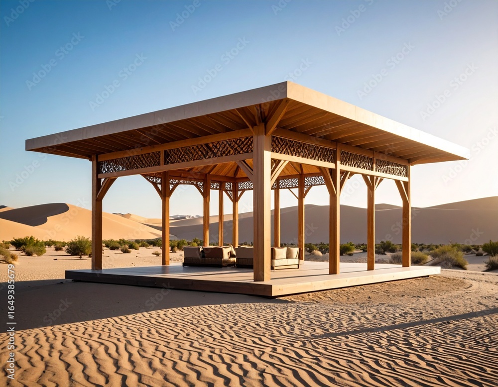 Fototapeta premium Contemporary Pavilion in the Desert