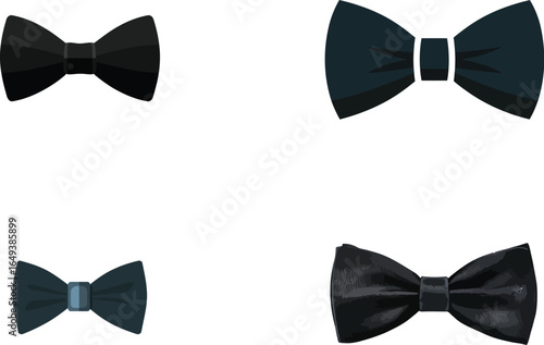 Black bowties, formal attire, fashion VECTOR