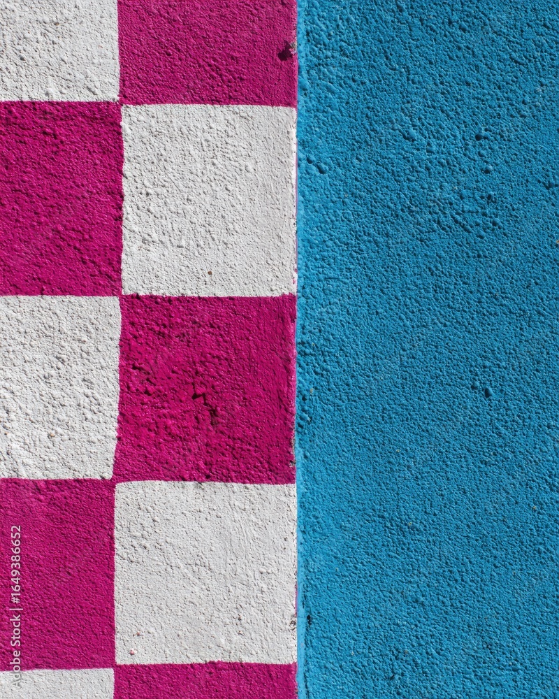 Fototapeta premium Checkered wall with vibrant colors
