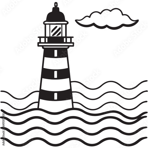 lighthouse silhouette vector illustration