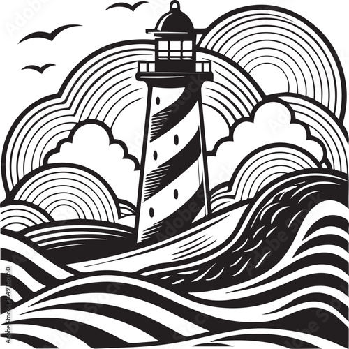 lighthouse on the sea