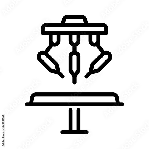 robotic surgery outline icon. surgical robot black line illustration.