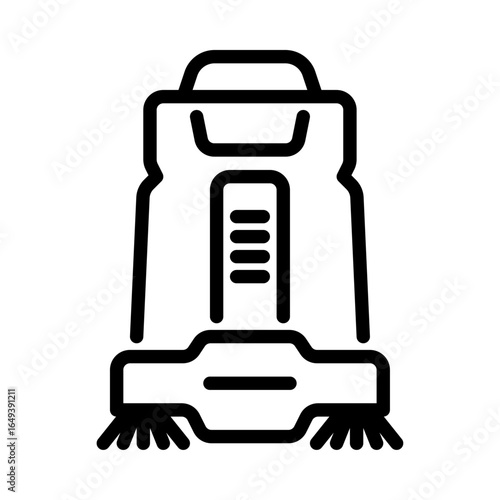 robot cleaner outline icon. cleaning robot black line illustration.