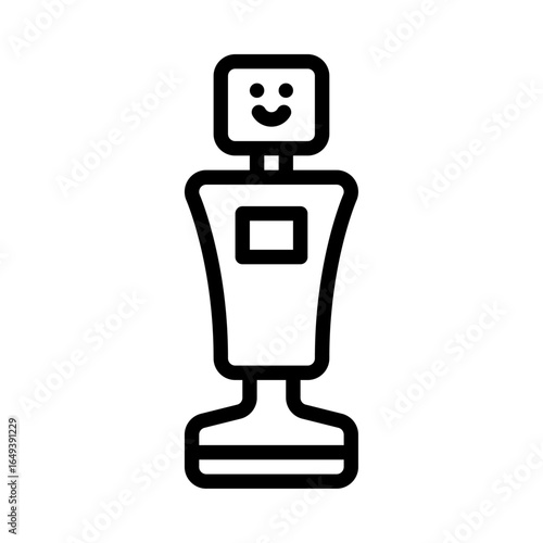 robot assistant outline icon. service robot black line illustration.