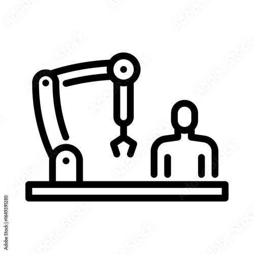 cobots outline icon. collaborative robot black line illustration.