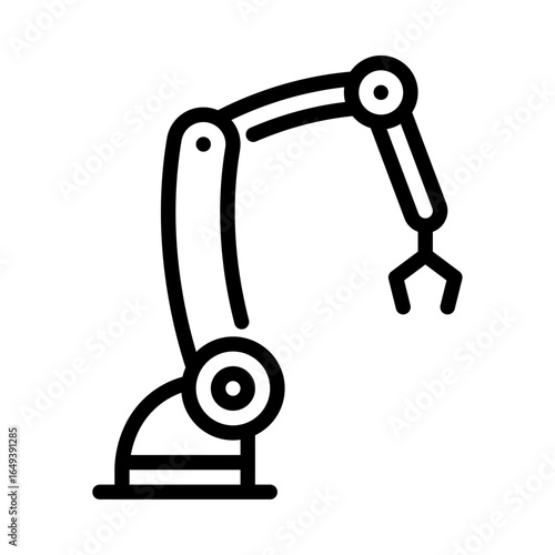 robot arm outline icon. industrial robot black line illustration.