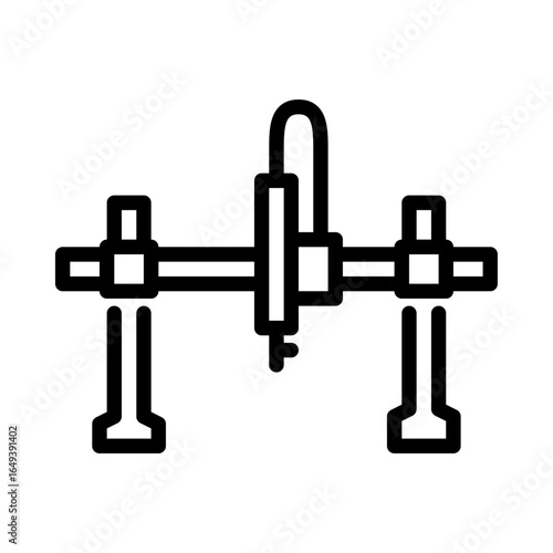 cartesian robot outline icon. industrial robot black line illustration.