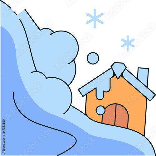 Snow Avalanche Icon Illustrations
