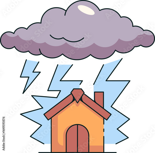 Thunderstorm Icon Illustrations