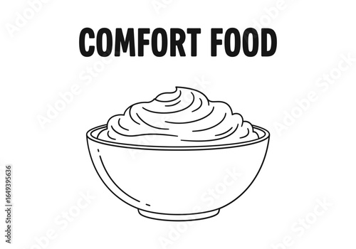 Comfort food in a bowl, isolated on white background