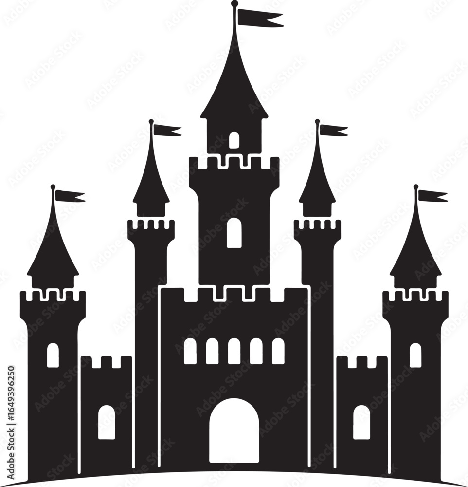 Fototapeta premium Majestic castle silhouette for fantasy storybook design