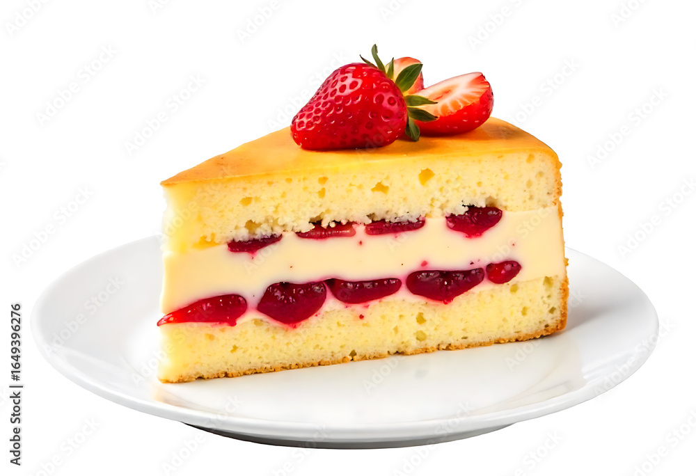 Cheesecake with fresh berries and mint leaves isolated. the toning. selective focus Cheesecake with fresh berries and mint leaves isolated. the toning. selective focus