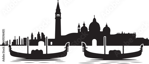 Venice skyline gondolas iconic travel destination silhouette