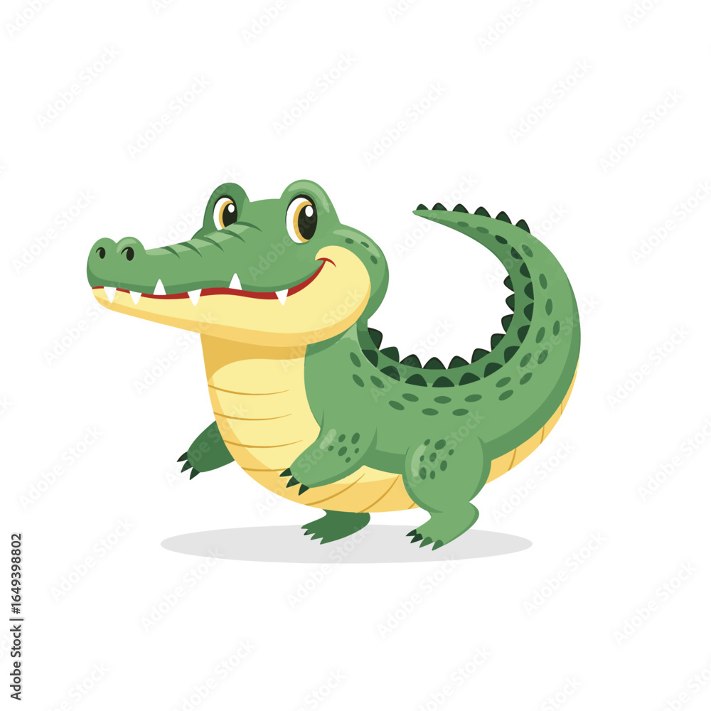 Obraz premium Crocodile cartoon character isolated on a white background
