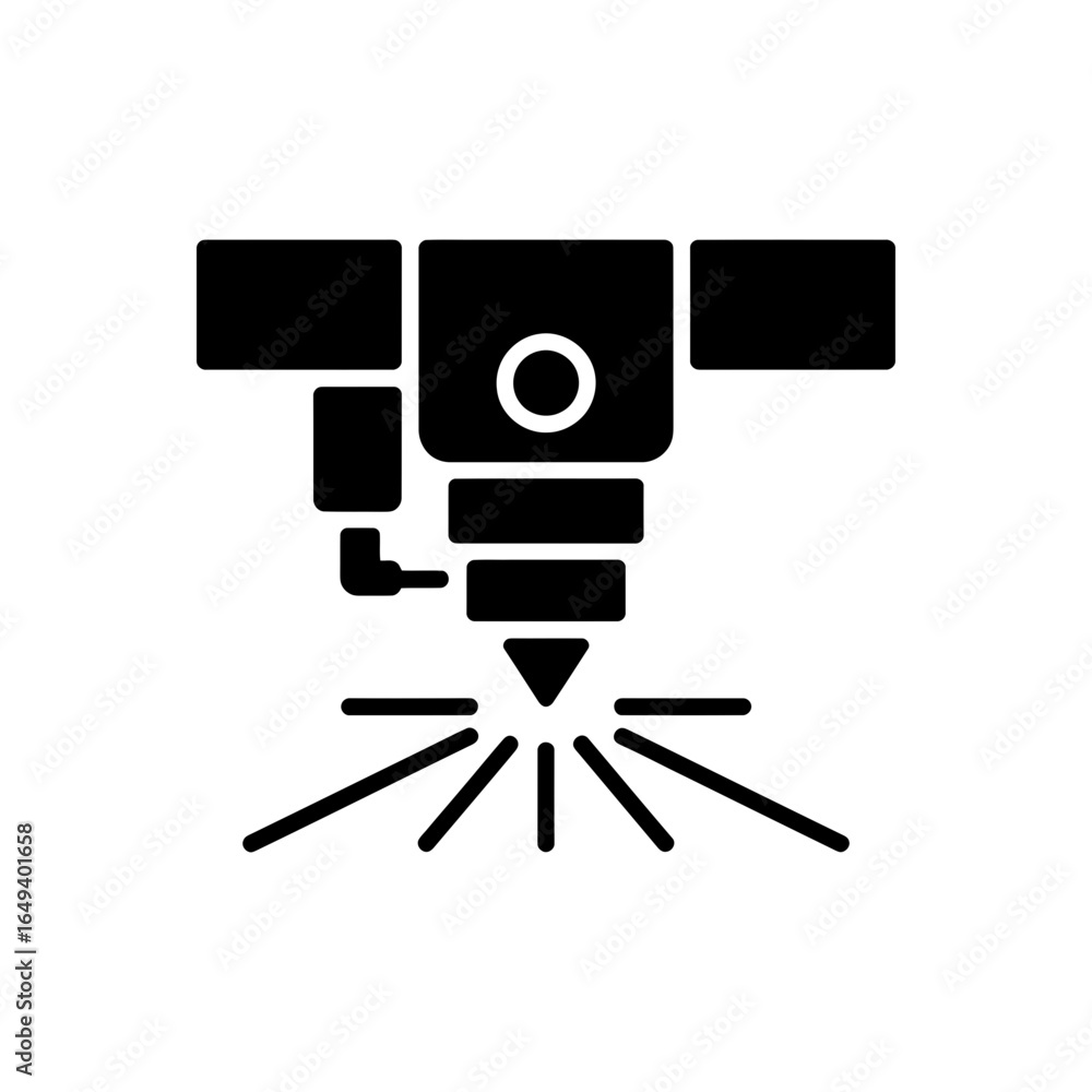 Laser engraving process icon Laser engraving process icon
