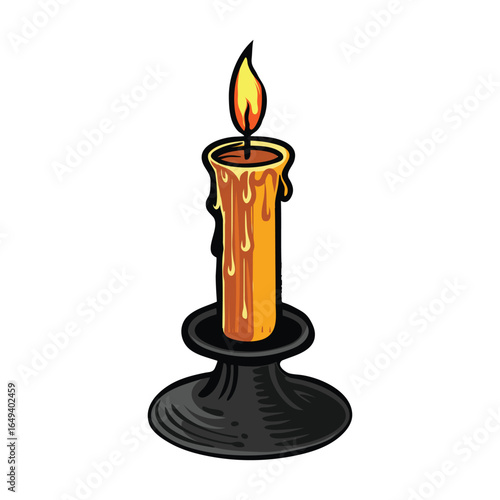Halloween cursed candle Illustration design