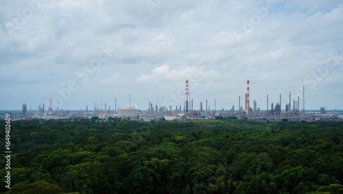 Wallpaper Mural Industrial Complex in Tropical Landscape - Environmental Impact Torontodigital.ca