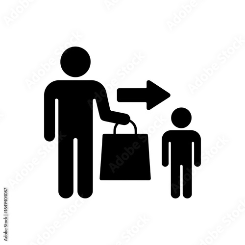 Customer handover shopping icon