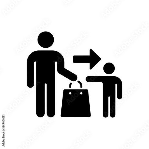 Customer handover shopping icon