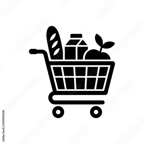 Grocery shopping cart icon