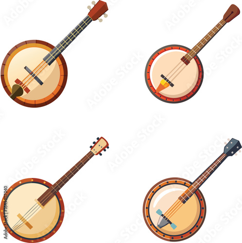 banjo icon set