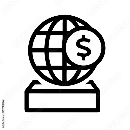 globe and dollar sign